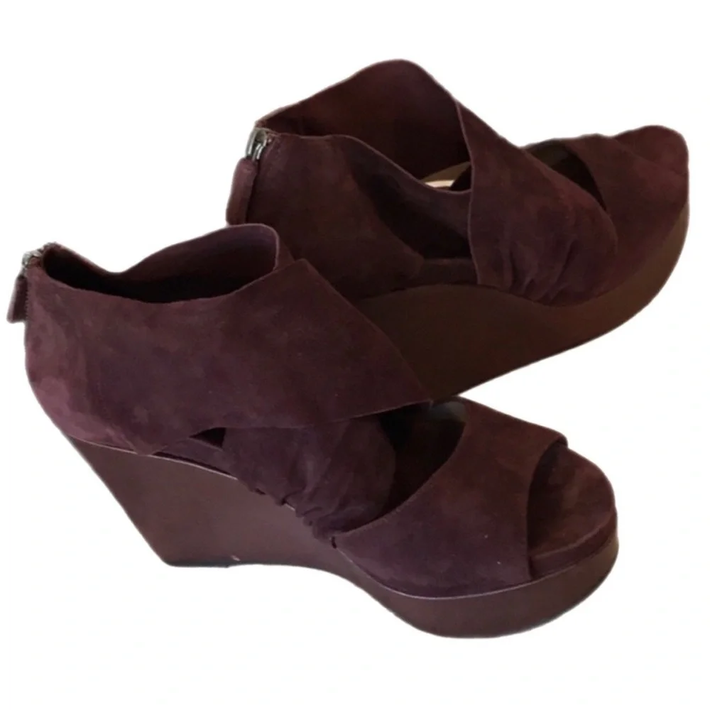 Eileen Fisher Bella BURGUNDY Platforms Burgundy Genuine Leather MONOCHROMATIC